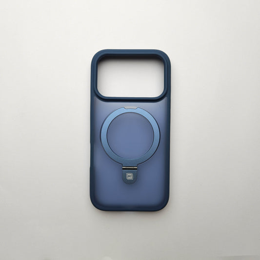 Translucent Phone Case with Metal Ring Stand - Blue POLARCASE