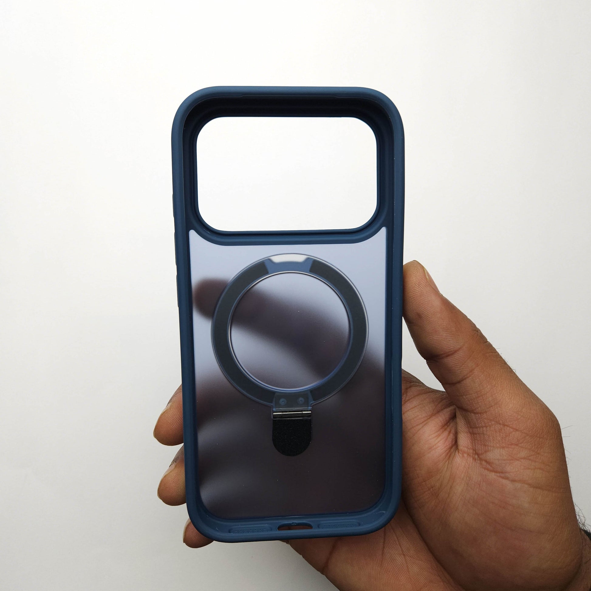 Translucent Phone Case with Metal Ring Stand - Blue POLARCASE