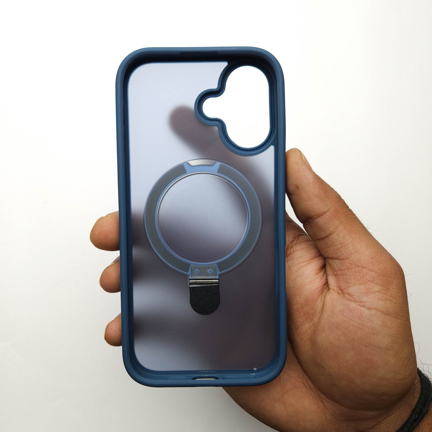 Translucent Phone Case with Metal Ring Stand - Blue POLARCASE