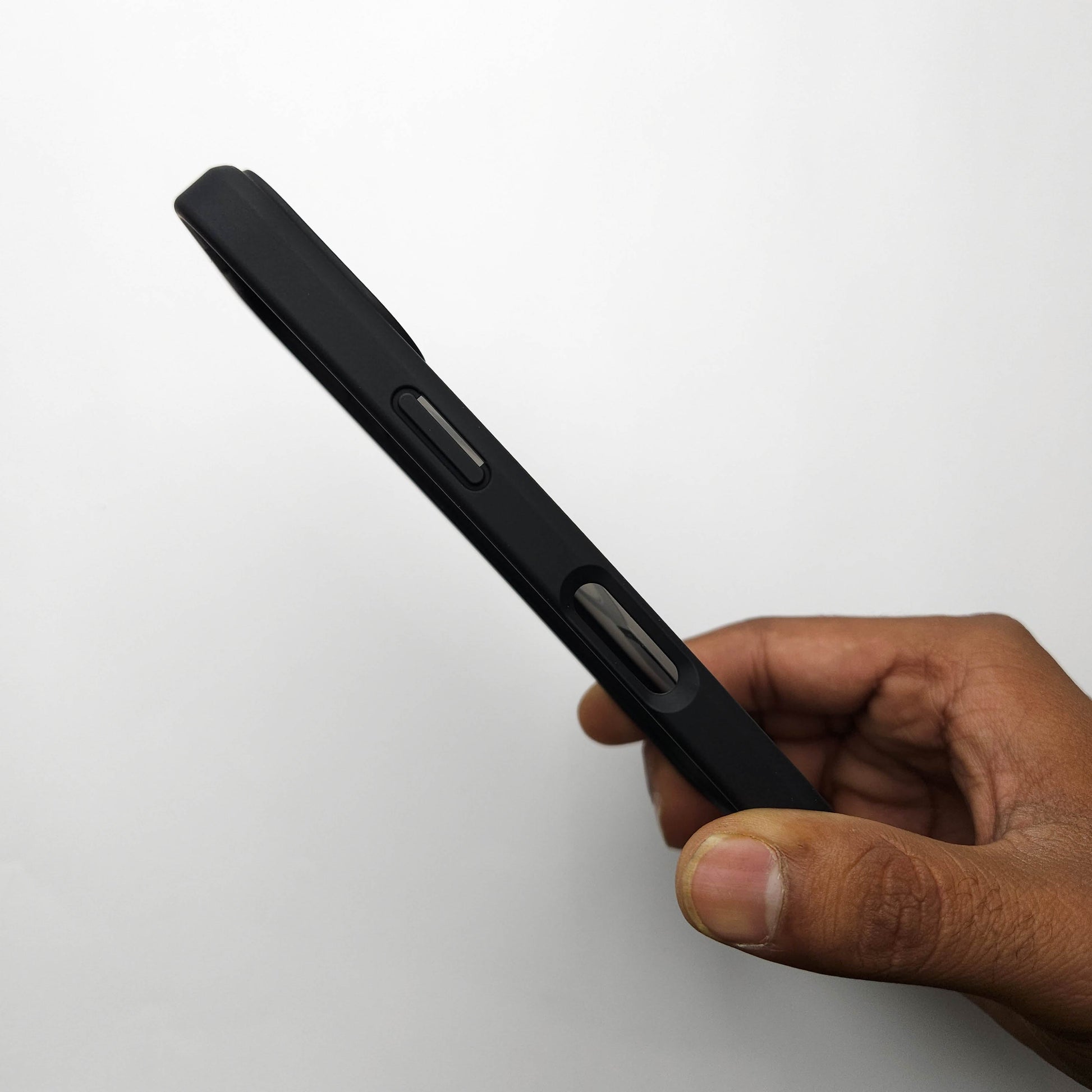 Translucent Phone Case with Metal Ring Stand - Black POLARCASE