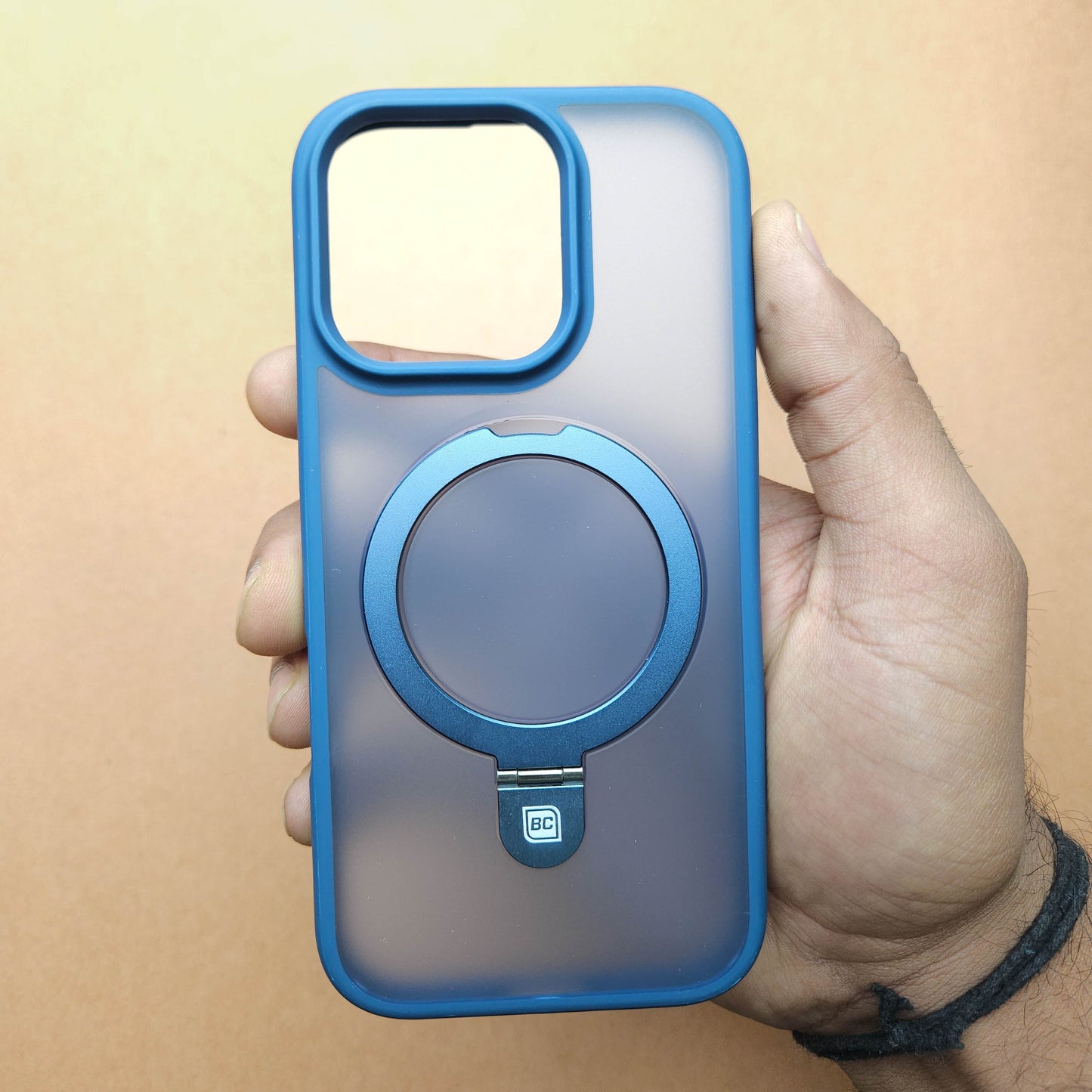 Translucent Phone Case with Metal Ring Stand - Blue POLARCASE