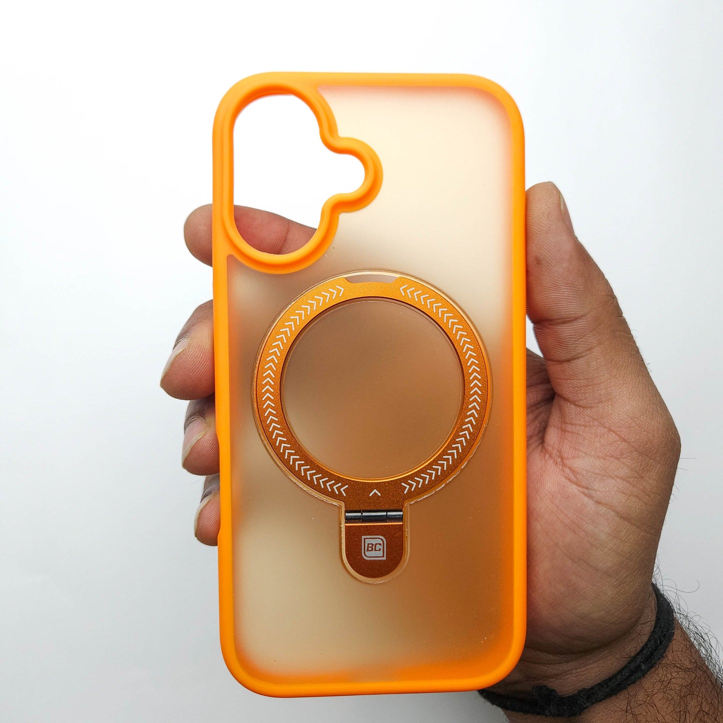 Translucent Phone Case with Metal Ring stand - Orange POLARCASE