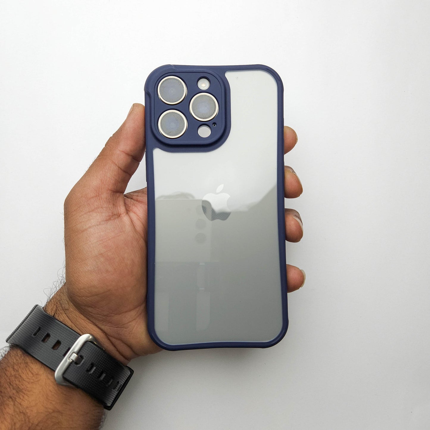 Transparent iPhone Case with Soft Blue Edge - Anti Yellow Case POLARCASE