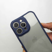 Transparent iPhone Case with Soft Blue Edge - Anti Yellow Case POLARCASE