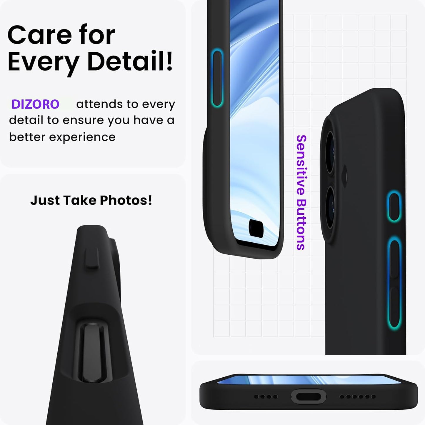 Black Liquid Silicone Case for iPhone - POLARCASE