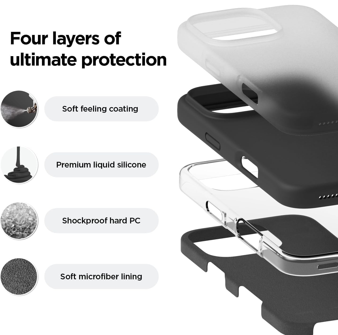 Black Liquid Silicone Case for iPhone - POLARCASE