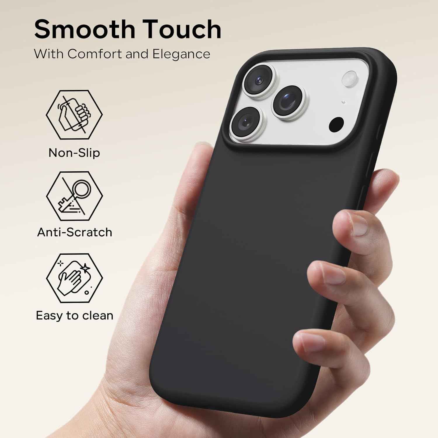 Black Silicone iPhone Case – Durable Liquid Silicone Protection
