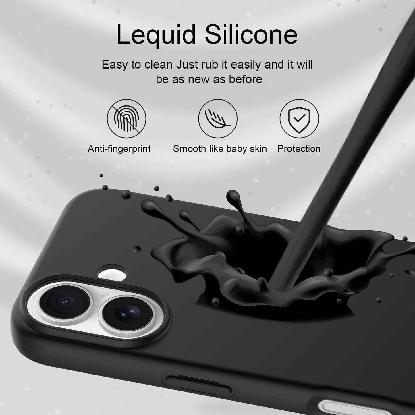 Black Silicone iPhone Case – Durable Liquid Silicone Protection
