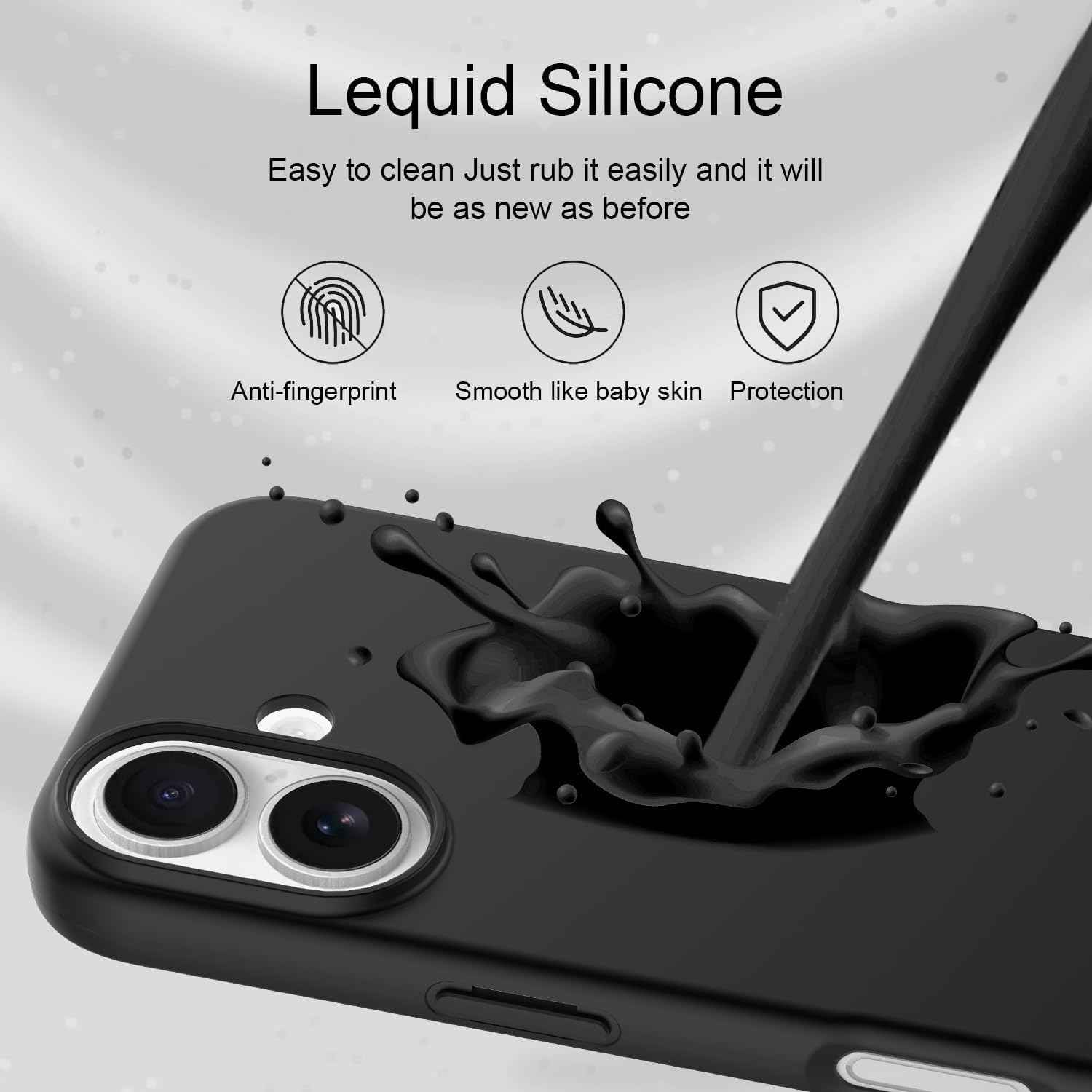 Black Silicone iPhone Case – Durable Liquid Silicone Protection