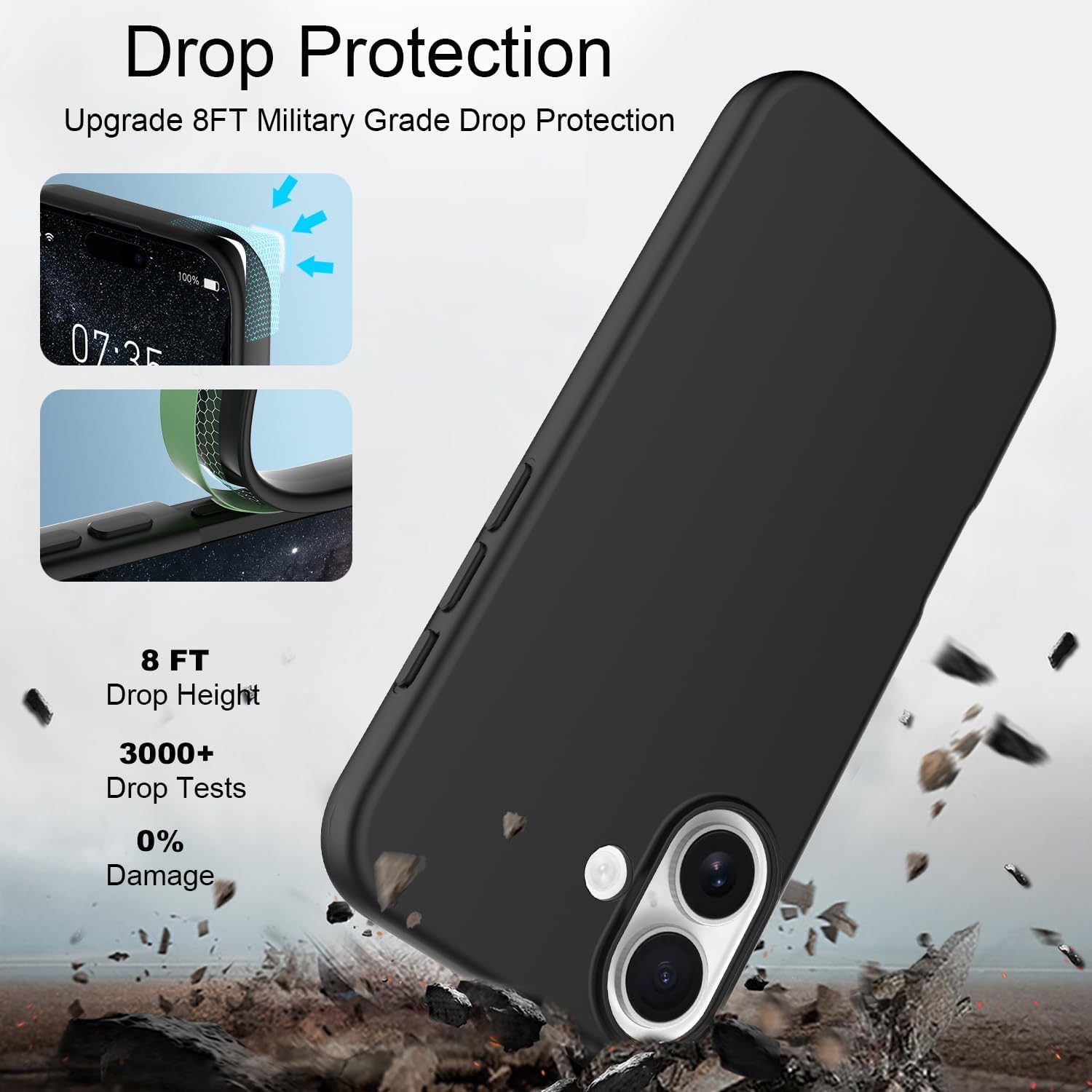 Black Liquid Silicone Case for iPhone - POLARCASE
