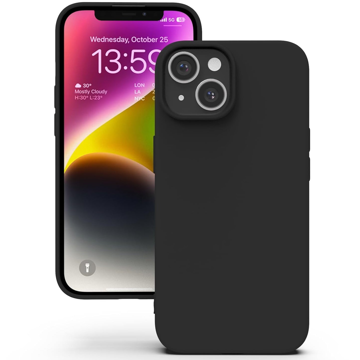 Black Liquid Silicone Case for iPhone POLARINDIA