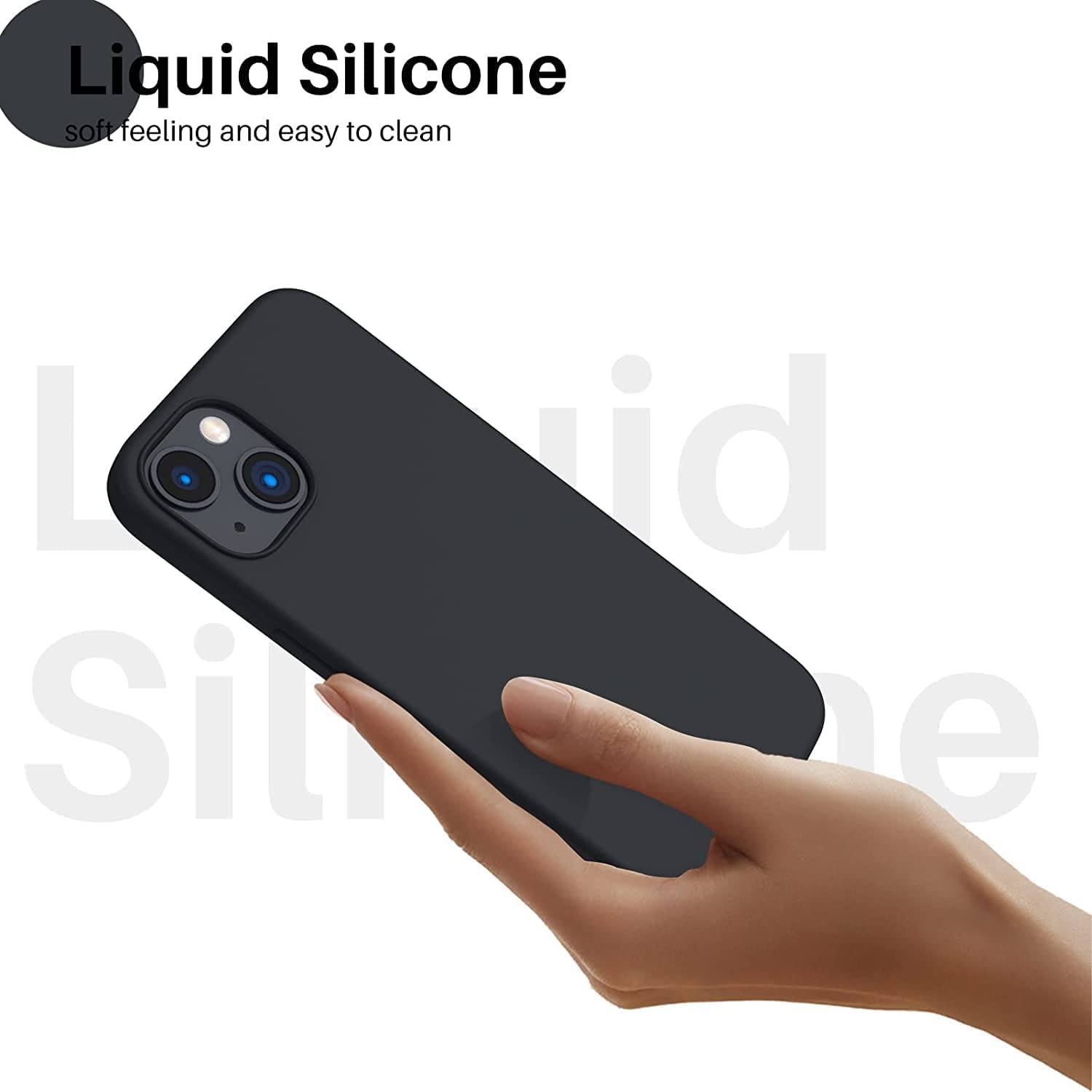 Black Liquid Silicone Case for iPhone POLARINDIA