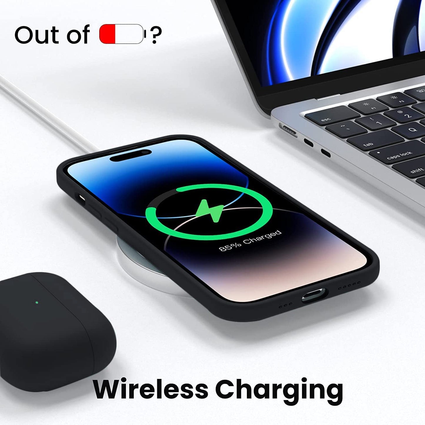 Black Liquid Silicone Case for iPhone POLARINDIA