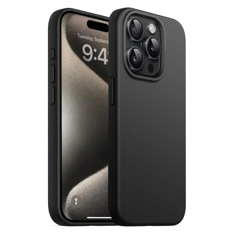 Black Liquid Silicone Case for iPhone POLARINDIA