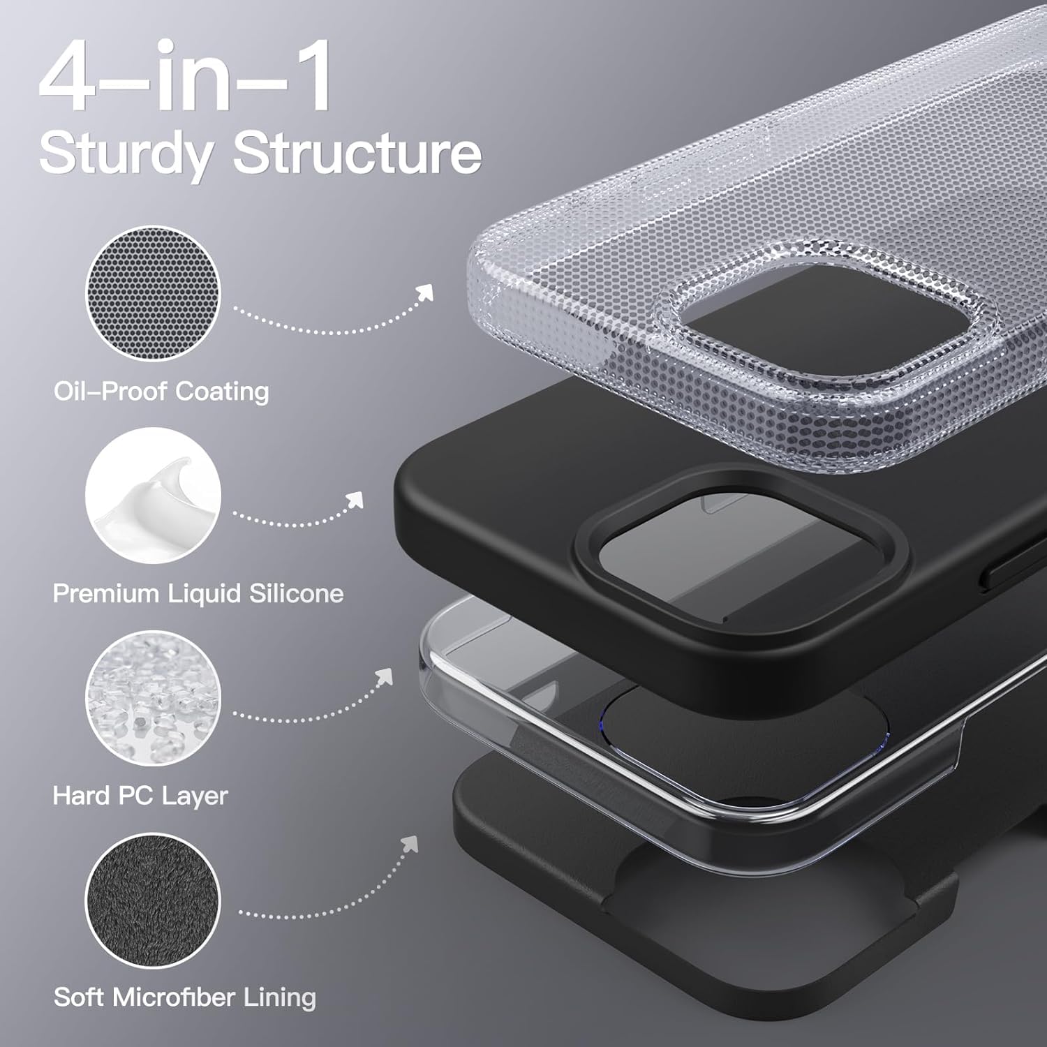Black Liquid Silicone Case for iPhone POLARINDIA