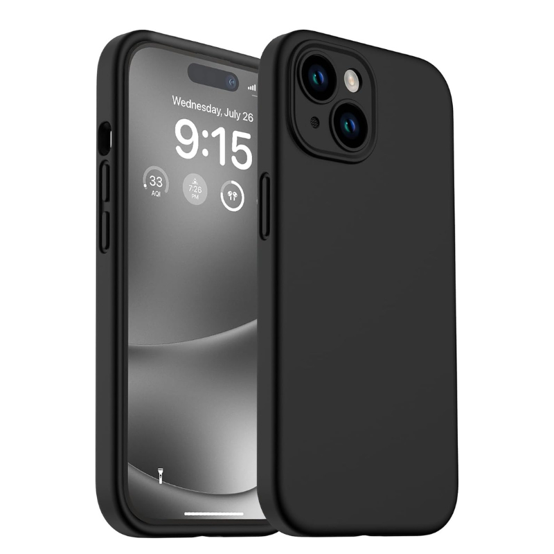 Black Liquid Silicone Case for iPhone POLARINDIA