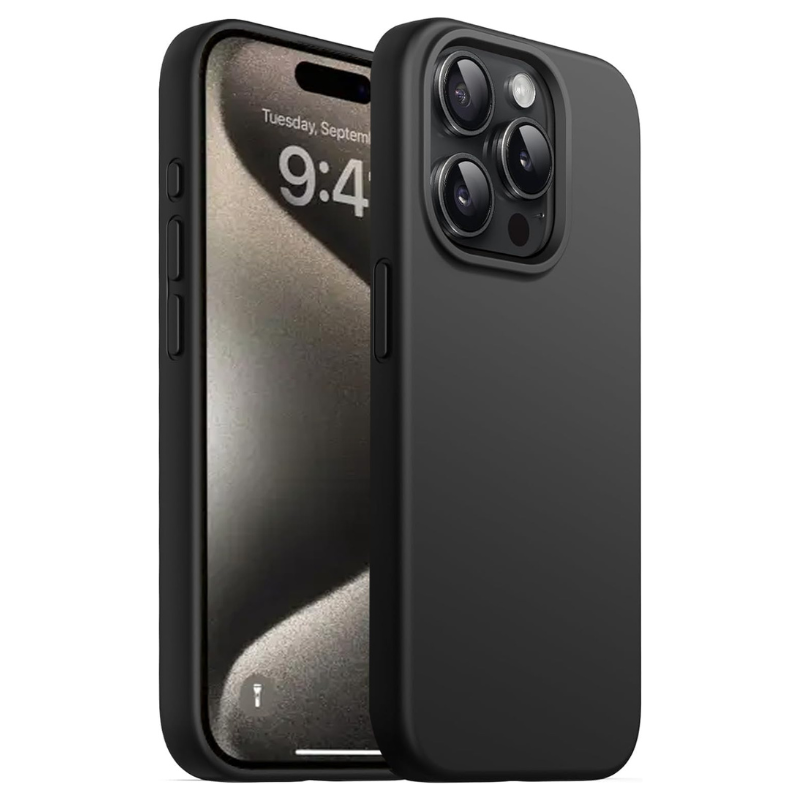 Black Liquid Silicone Case for iPhone POLARINDIA