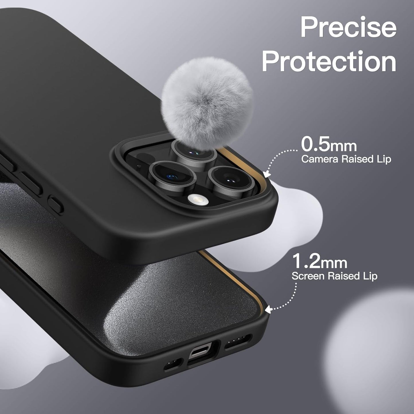 Black Liquid Silicone Case for iPhone POLARINDIA