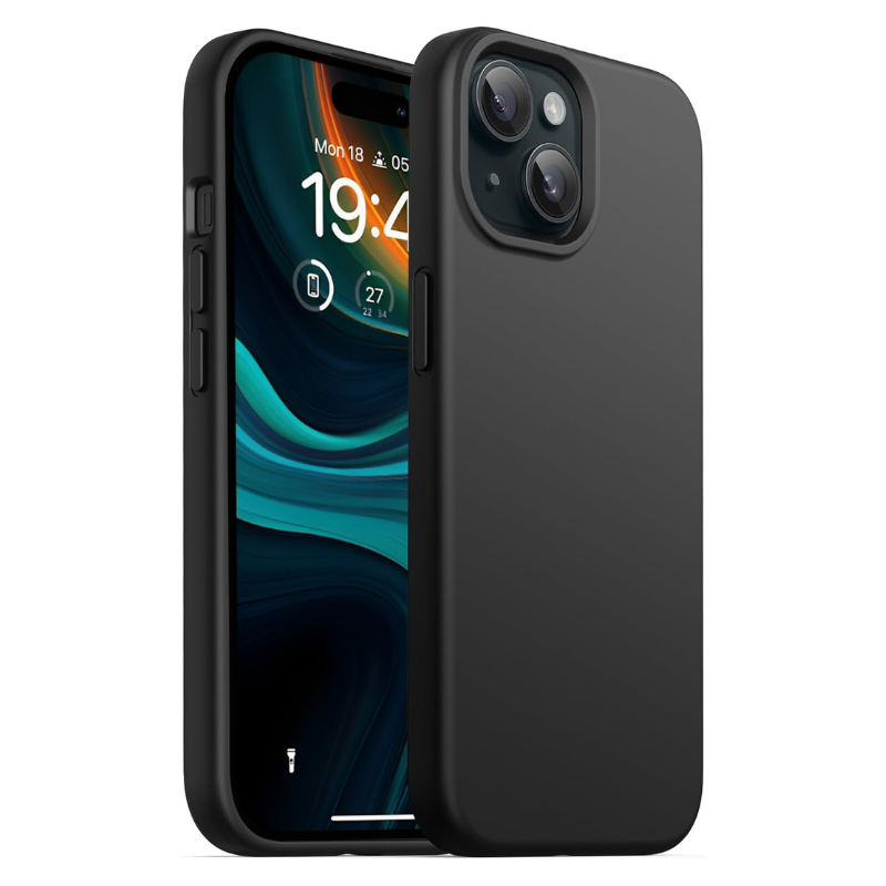 Black Liquid Silicone Case for iPhone POLARINDIA