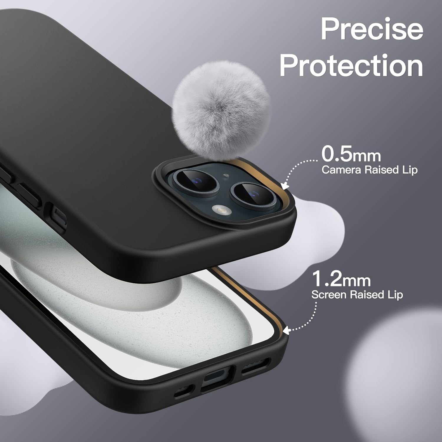 Black Liquid Silicone Case for iPhone POLARINDIA
