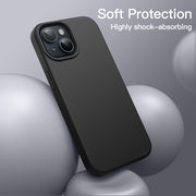 Black Liquid Silicone Case for iPhone POLARINDIA
