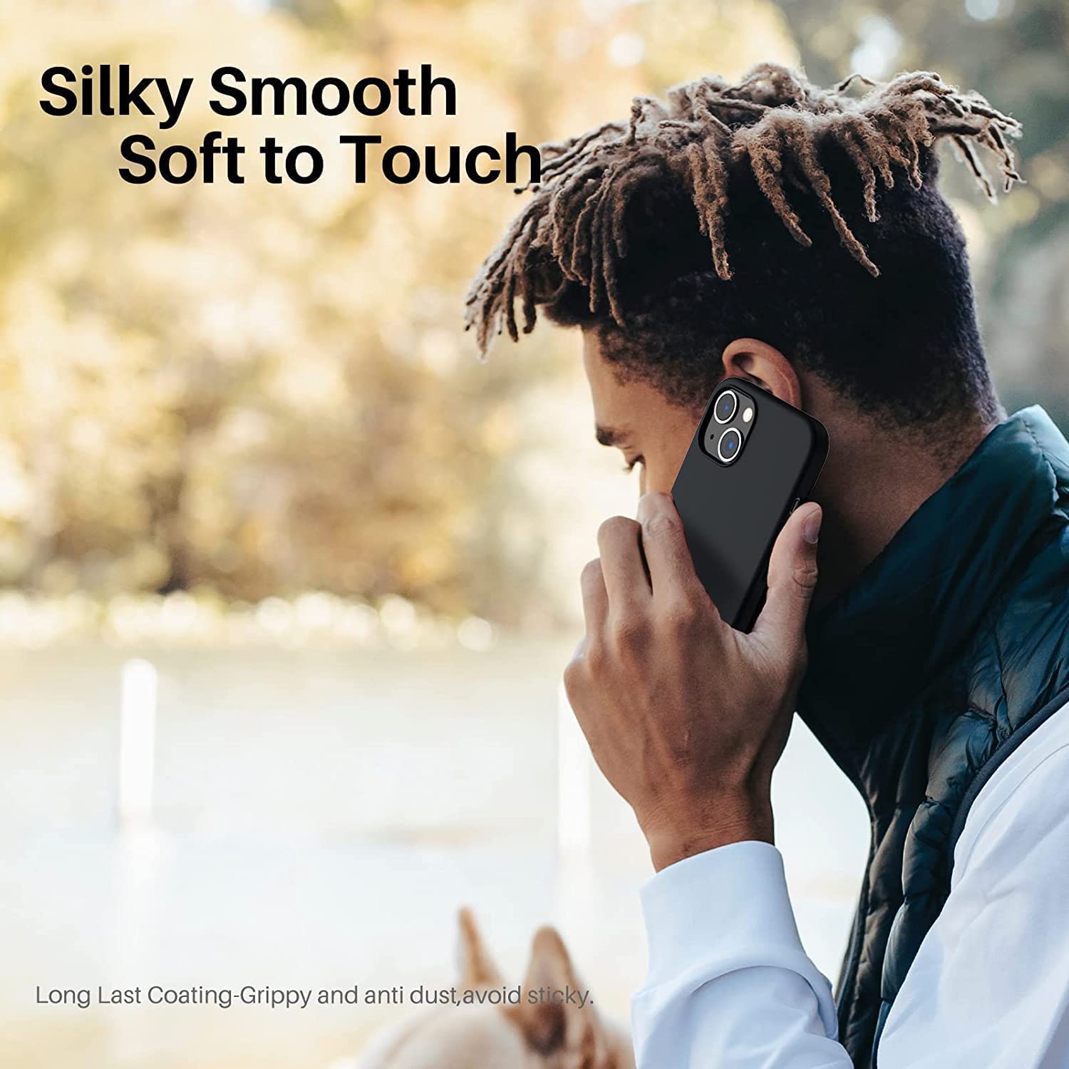 Black Liquid Silicone Case for iPhone POLARINDIA