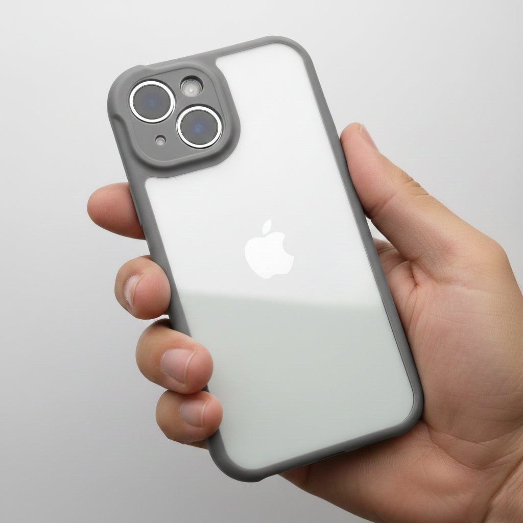 Transparent iPhone Case with Soft Grey Edge - Anti Yellow Case POLARCASE