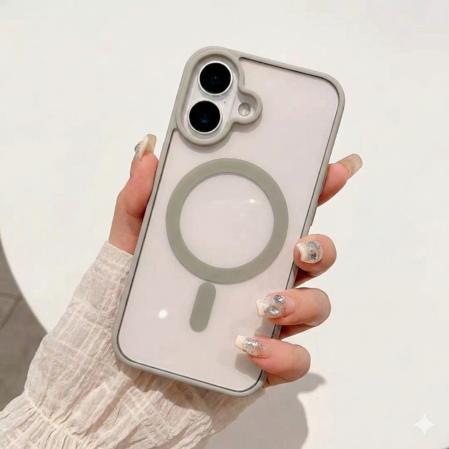 Transparent iPhone Case with Soft Grey Edge - Anti Yellow Case POLARCASE