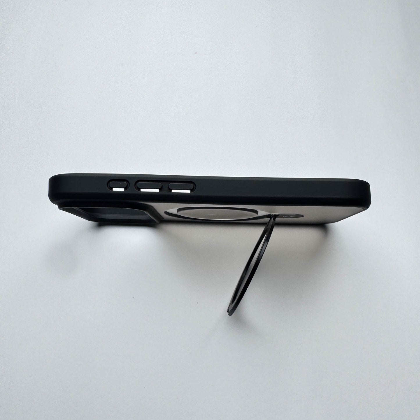 Translucent Phone Case with Metal Ring Stand - Black POLARCASE