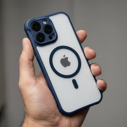 Transparent iPhone Case with Soft Blue Edge - Anti Yellow Case POLARCASE